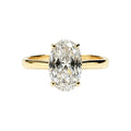 14K Gold Oval Solitaire Ring - livson&vicky diamond rings