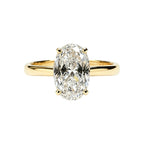 14K Gold Oval Solitaire Ring - livson&vicky diamond rings
