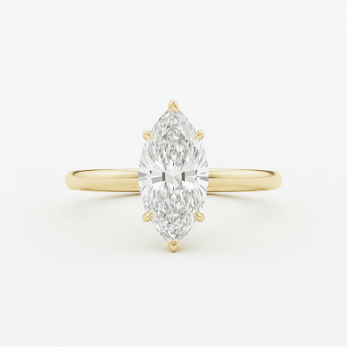 The Marquise — 14K Yellow Gold 3ct Lab Diamond Marquise Ring | E VS1 IGI Certified | Livson & Vicky - livson&vicky diamond rings