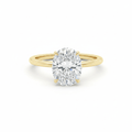 The Oval — 14K Yellow Gold 3ct Lab Diamond Oval Ring | E VS1 IGI Certified | Livson & Vicky - livson&vicky diamond rings